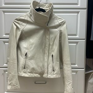 super cool cream genuine leather jacket